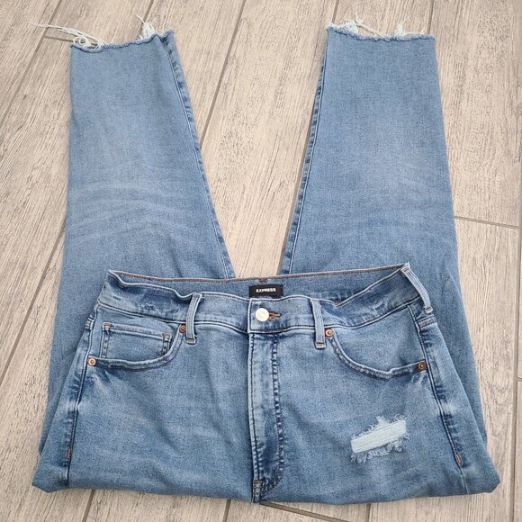 Express Super High Rise Mom Jeans Size 14 - Picture 14 of 14
